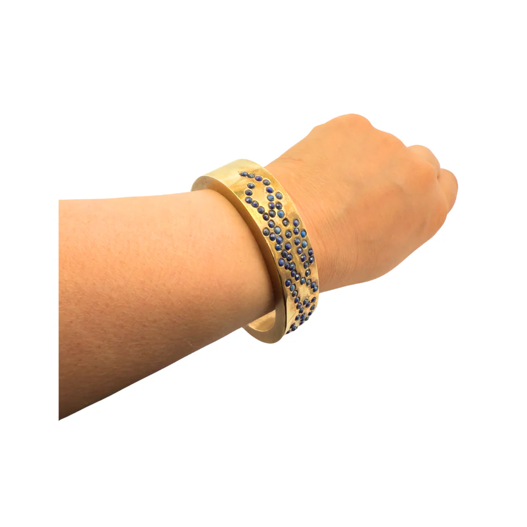 Lapis Beaded Inlay Cuff - Image 4