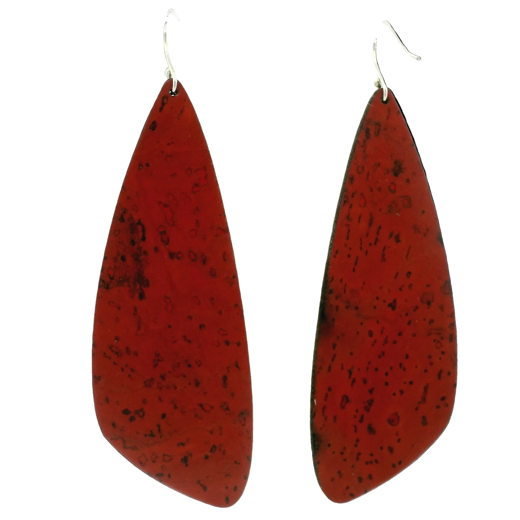 Large Sixties Floral Wing Cork Earrings - Image 4
