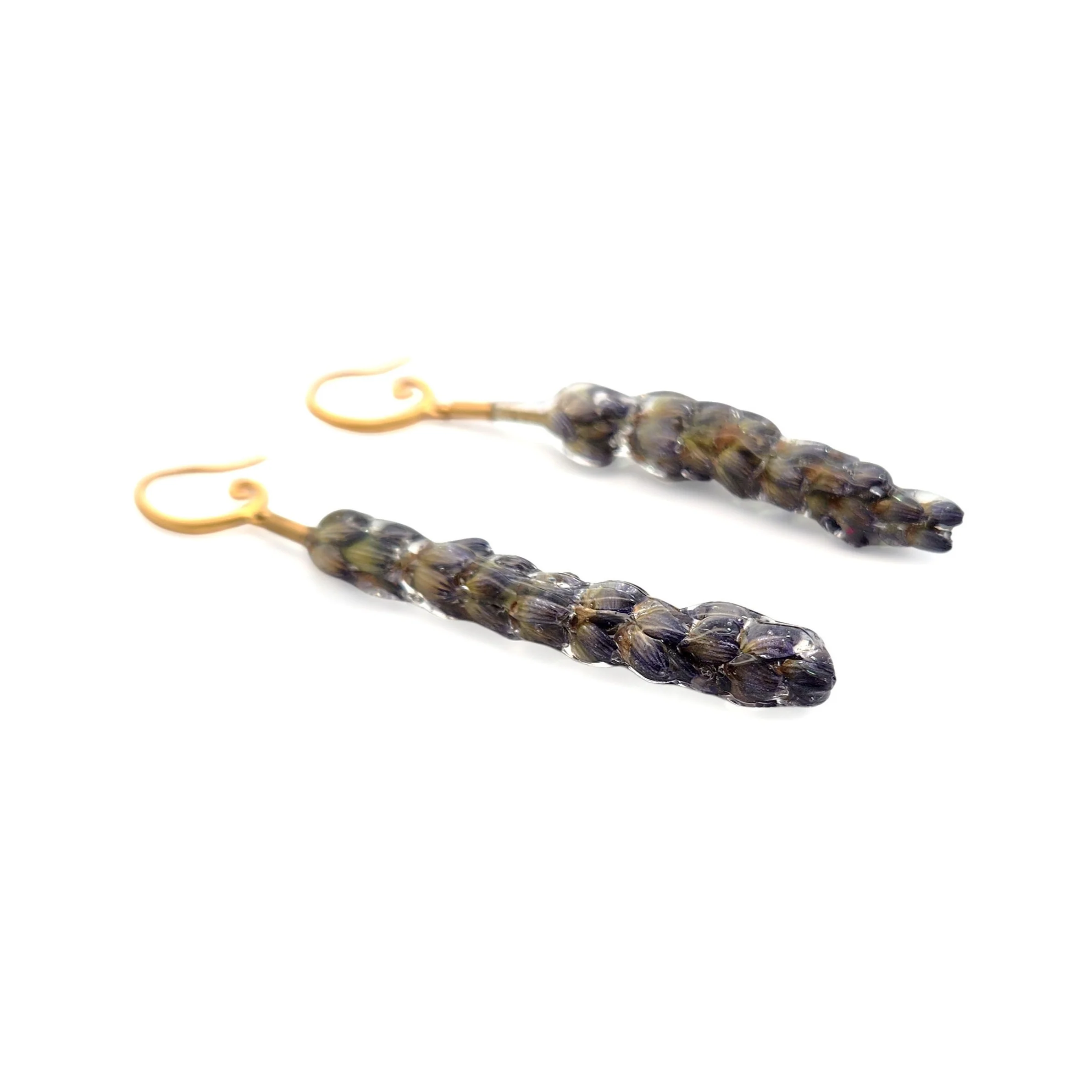 Lavender Flower Drop Earrings - Image 2
