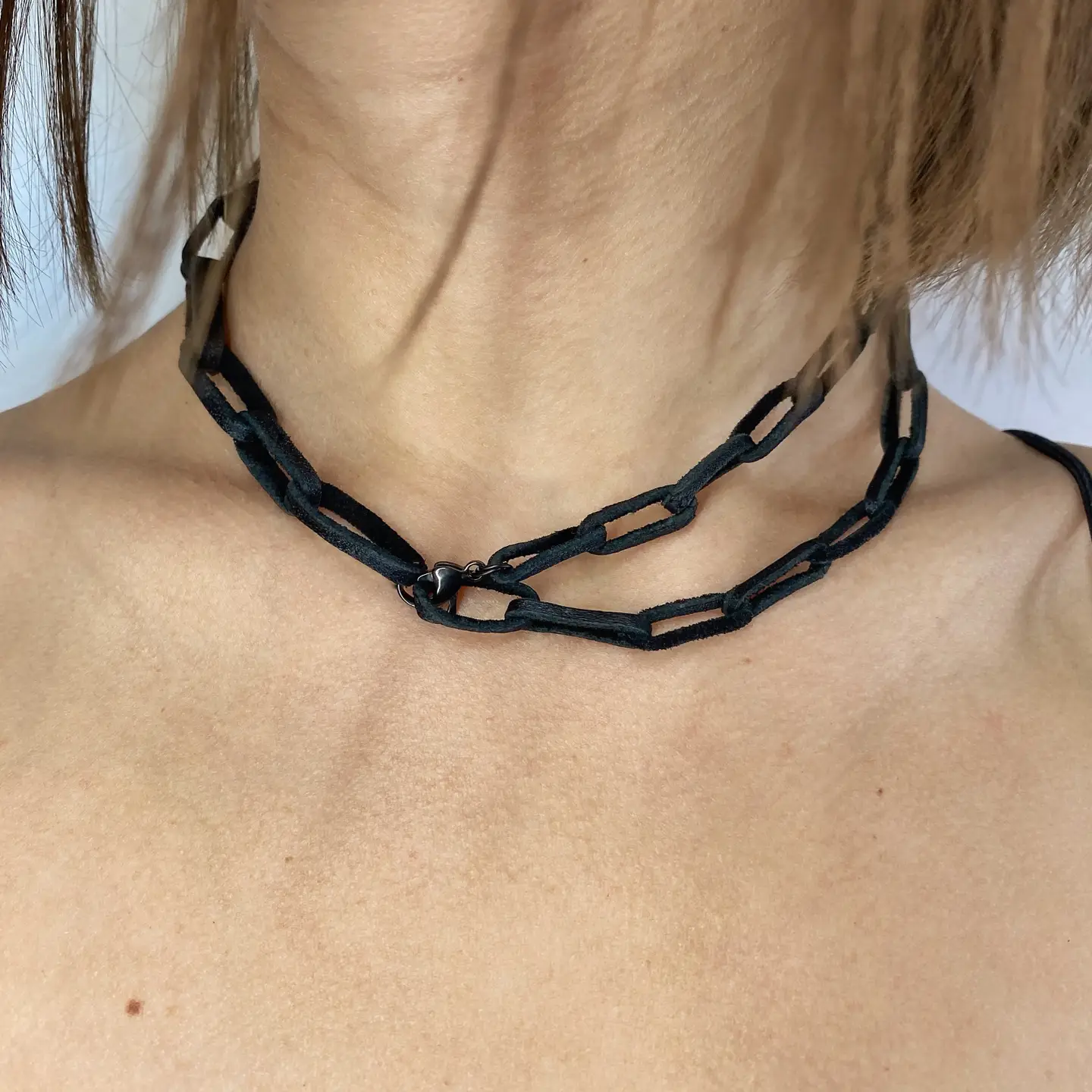 Leather Chain Linked Necklace - Image 2