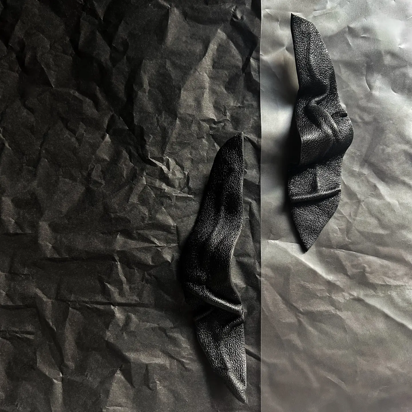 Leather Sculptural Earrings - Image 4