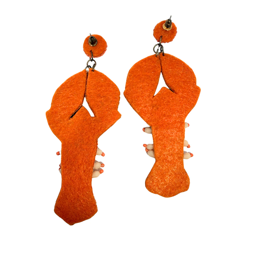 Lobster Beaded Earrings - Image 2