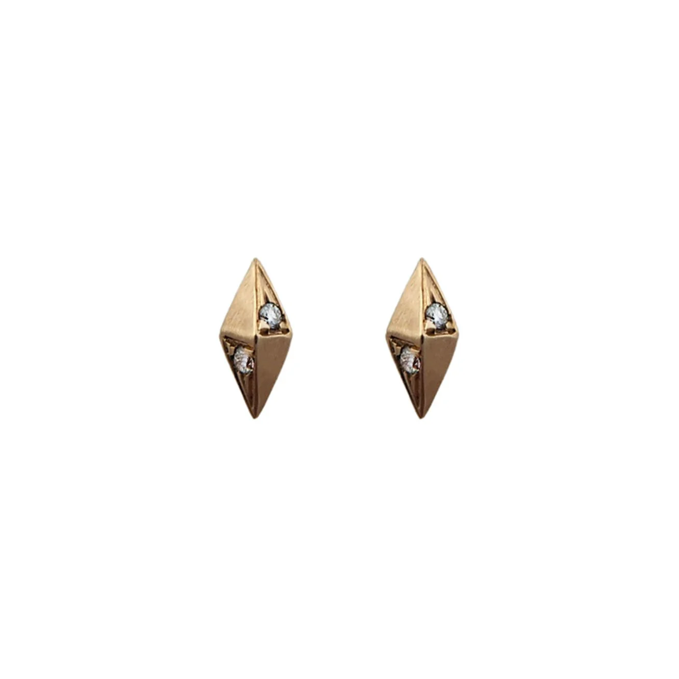 Long Pyramid Diamond Studs - Image 2