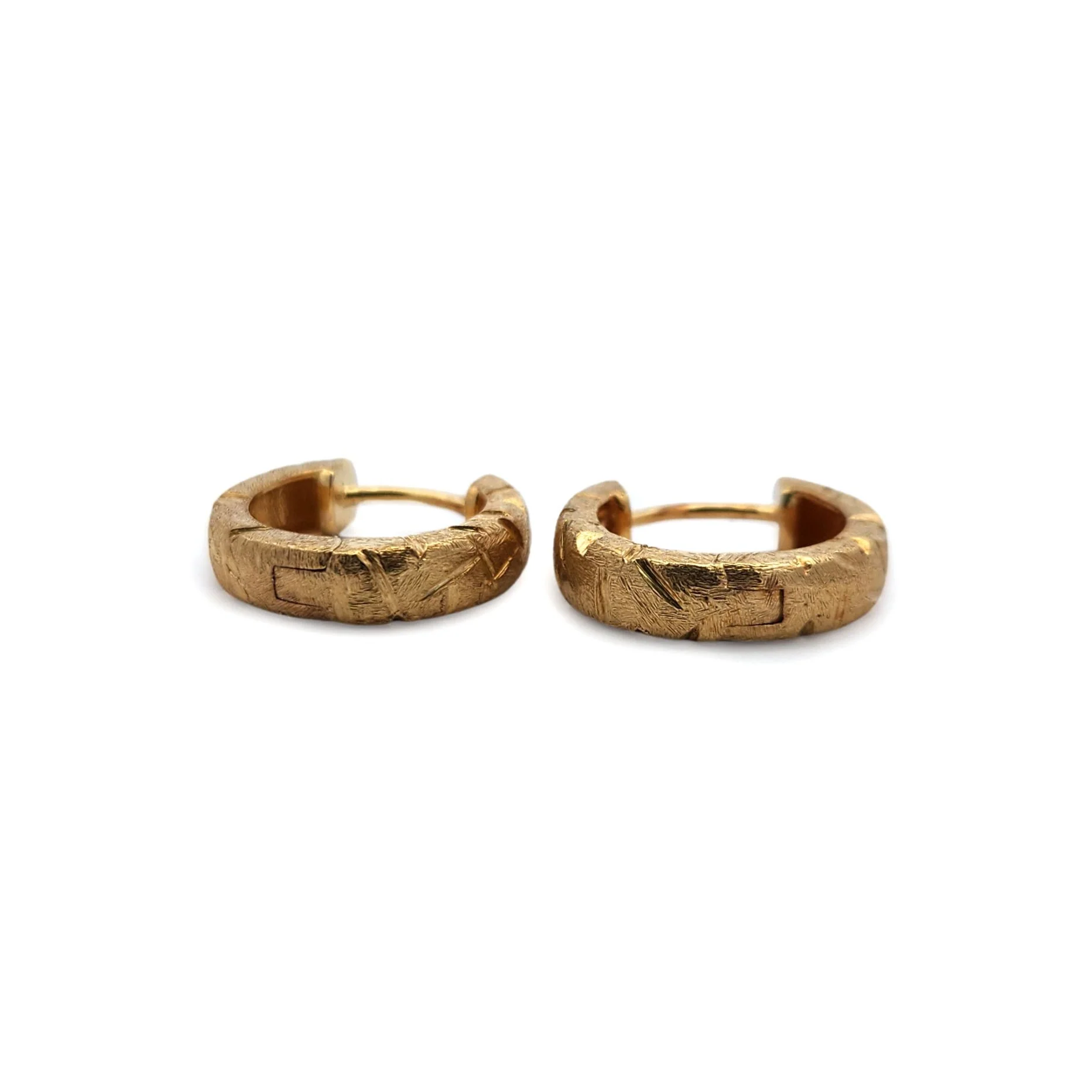 Textured Huggie Hoop Earrings - Image 3