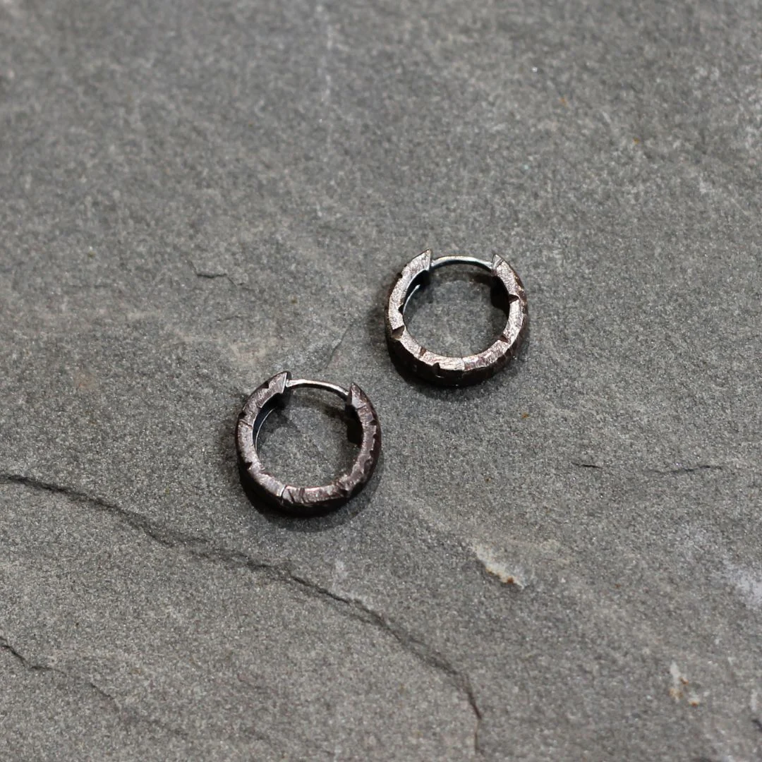 Textured Huggie Hoop Earrings - Image 4
