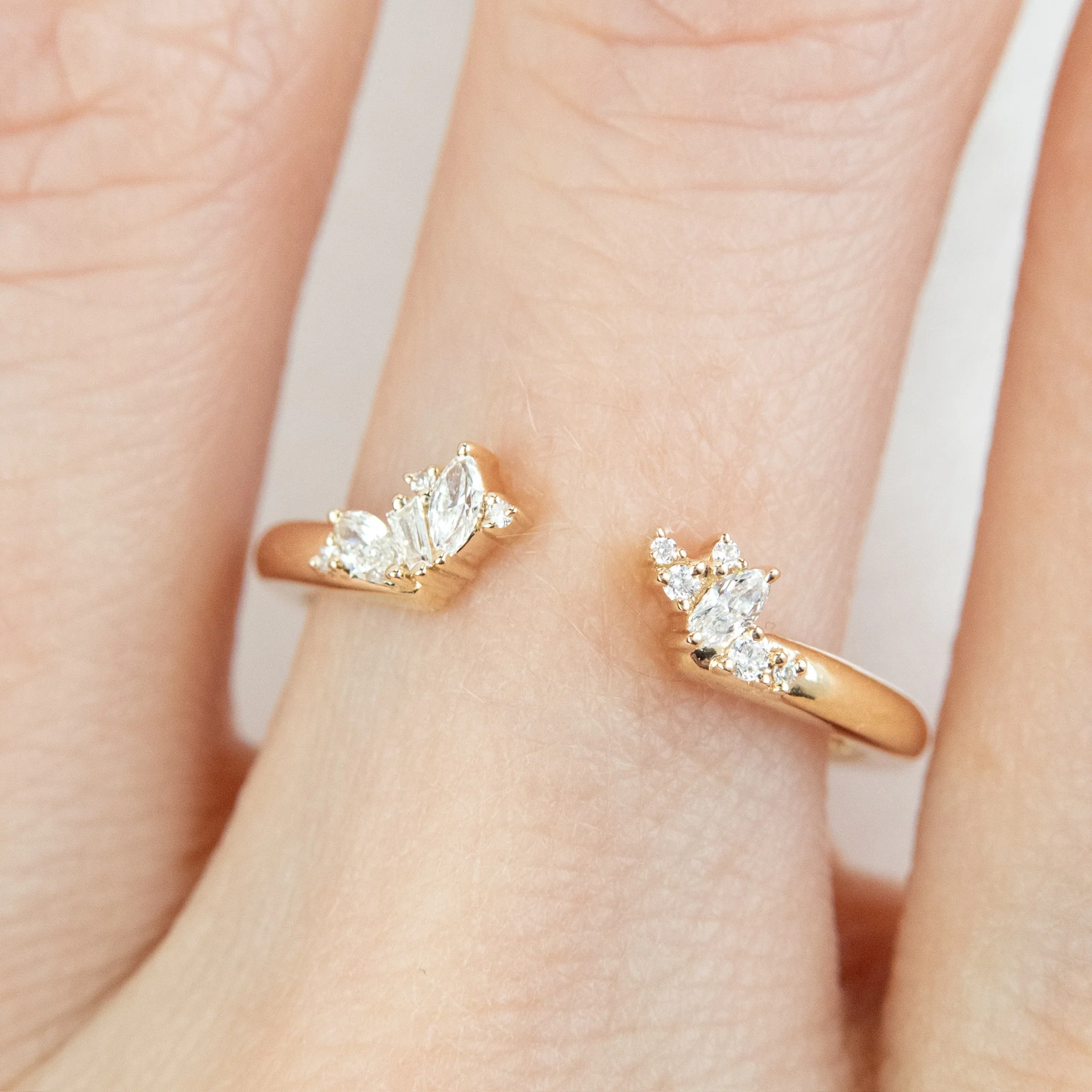 Mara - Open Diamond Wedding Band - Image 2