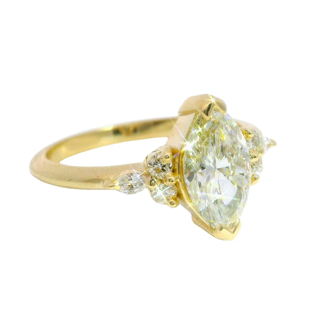 Sofia - 14k Yellow Engagement Ring with 1.20ct Lab-Grown Marquise Diamond and Accent Diamonds - Image 5