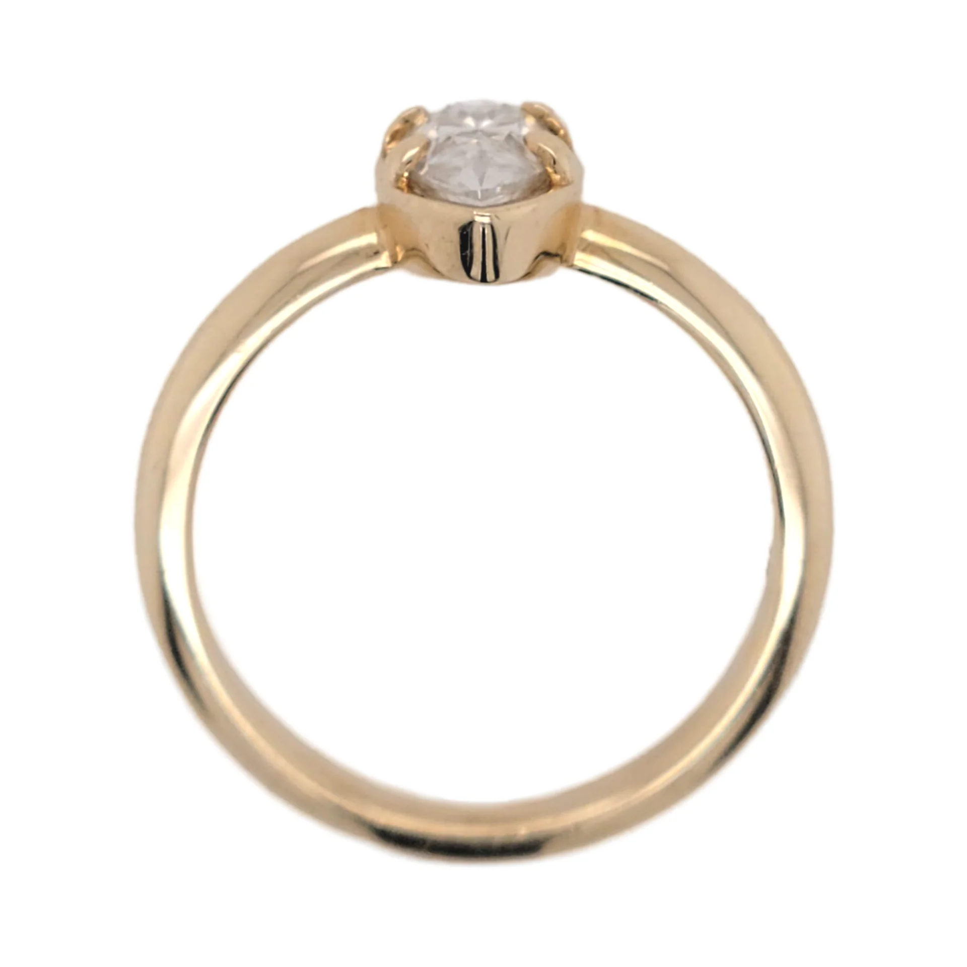 14k Yellow 10mm x 5mm Marquis Moissanite Solitaire - Image 7