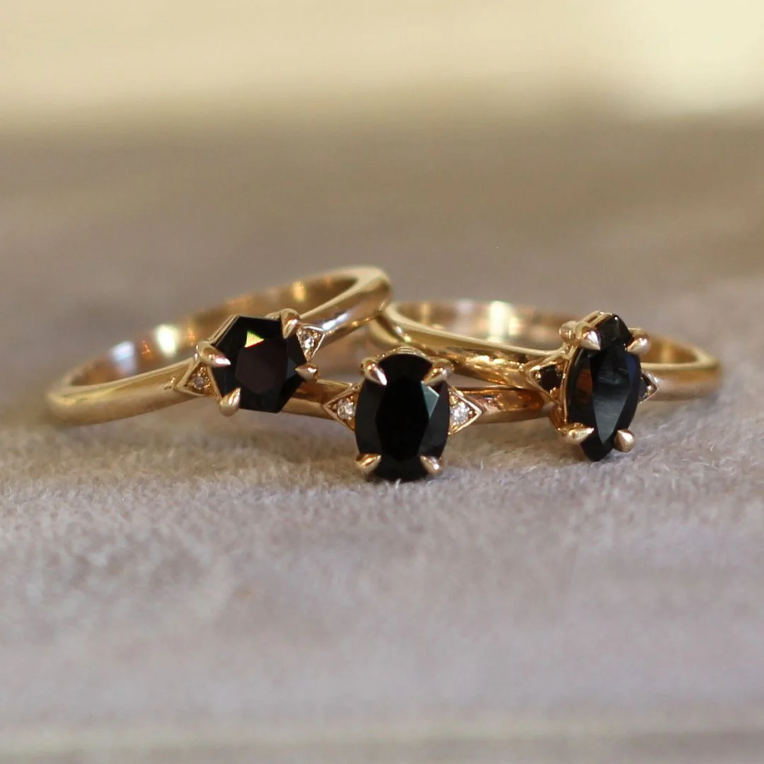 Marquise-Cut Black Spinel Engagement Ring - Image 4