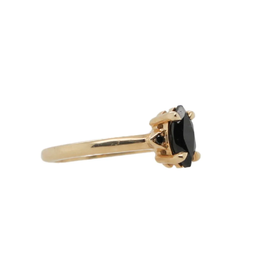 Marquise-Cut Black Spinel Engagement Ring - Image 5
