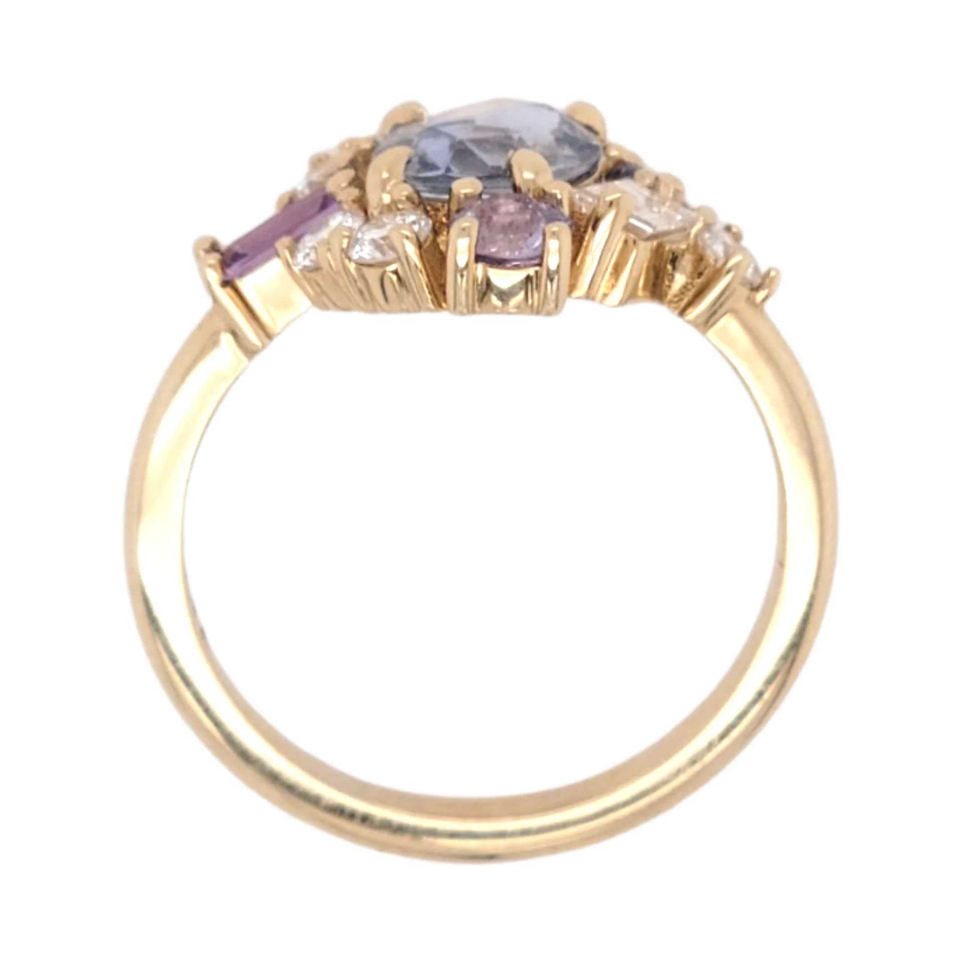 Mauve Cluster Engagement Ring - Image 3