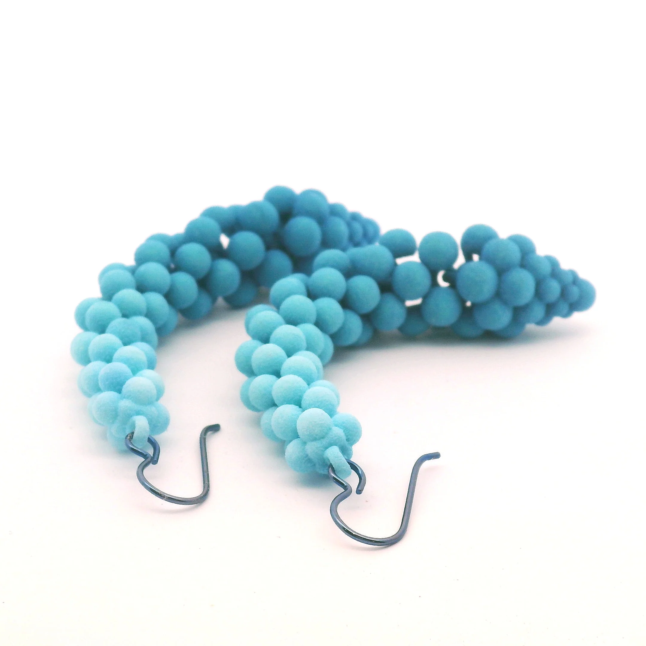 Medium Blue Bubble Earrings - Image 3