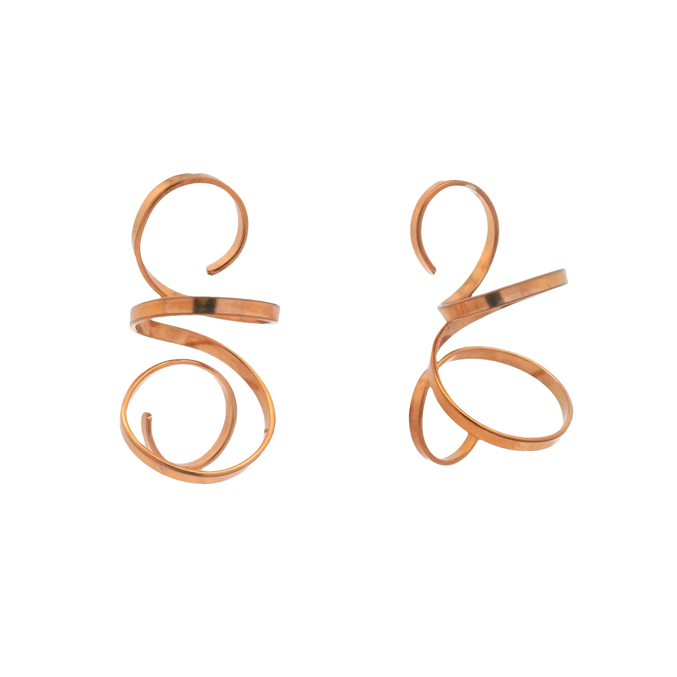 Medium Copper Spiral Earrings - Image 2