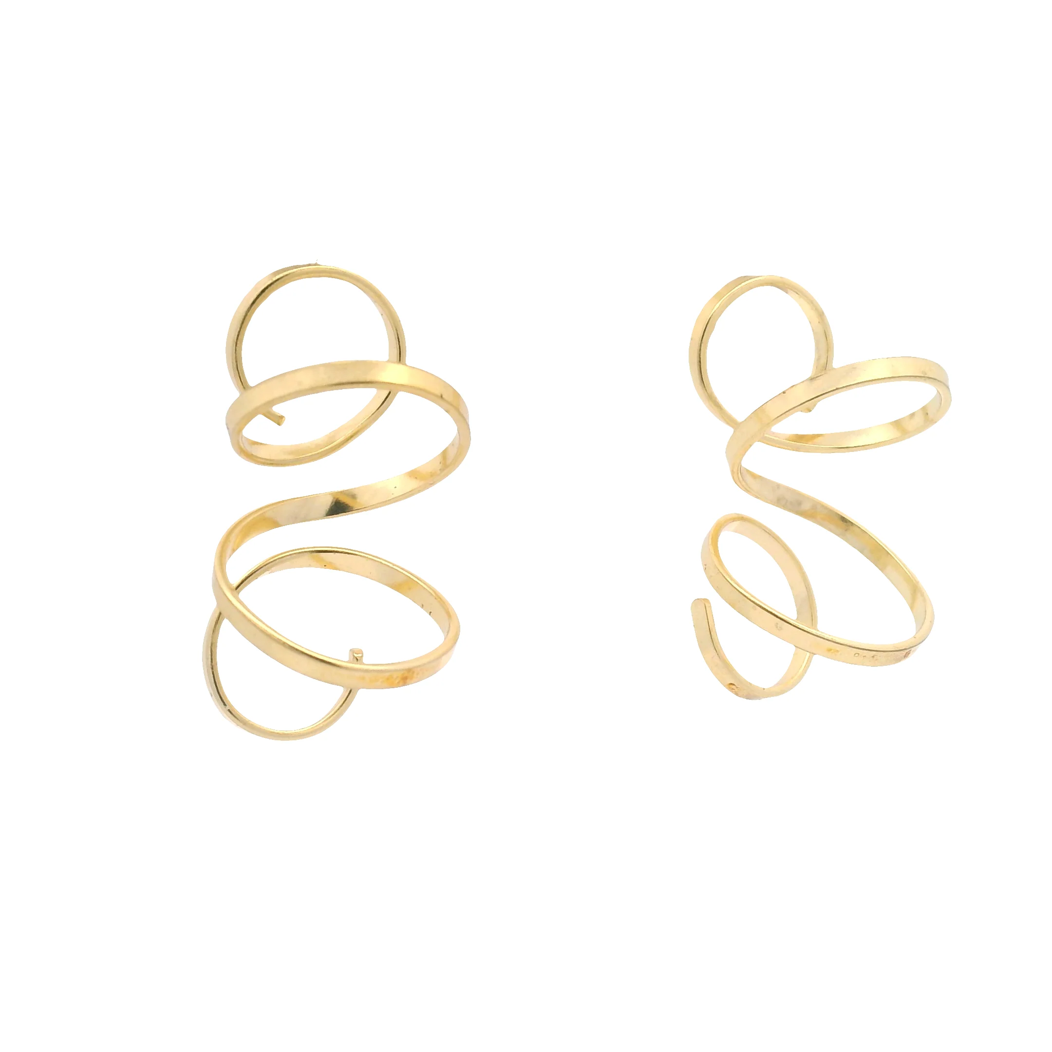 Medium Gold Plated Spiral Earrings - Image 2