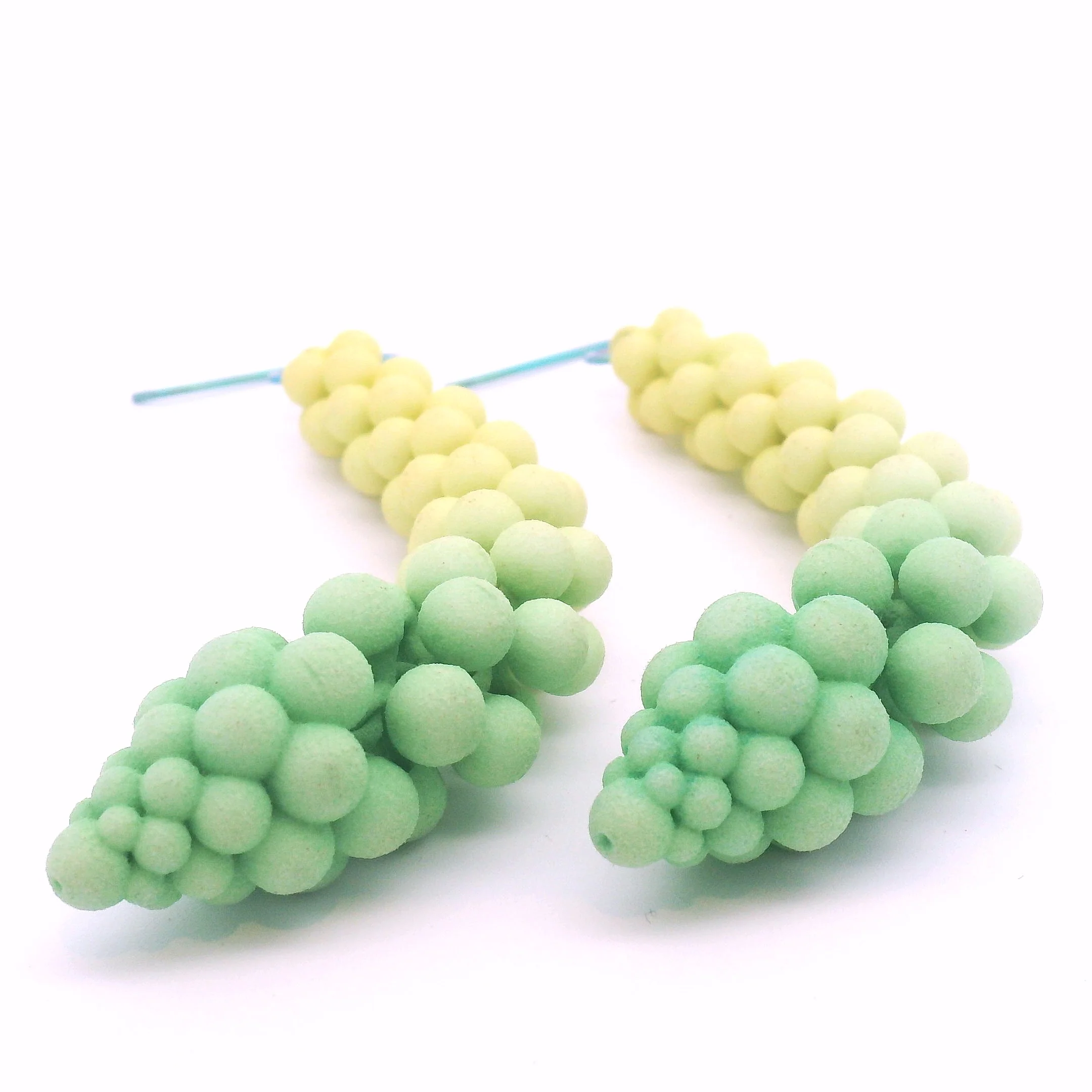 Medium Green Bubble Earrings - Image 2
