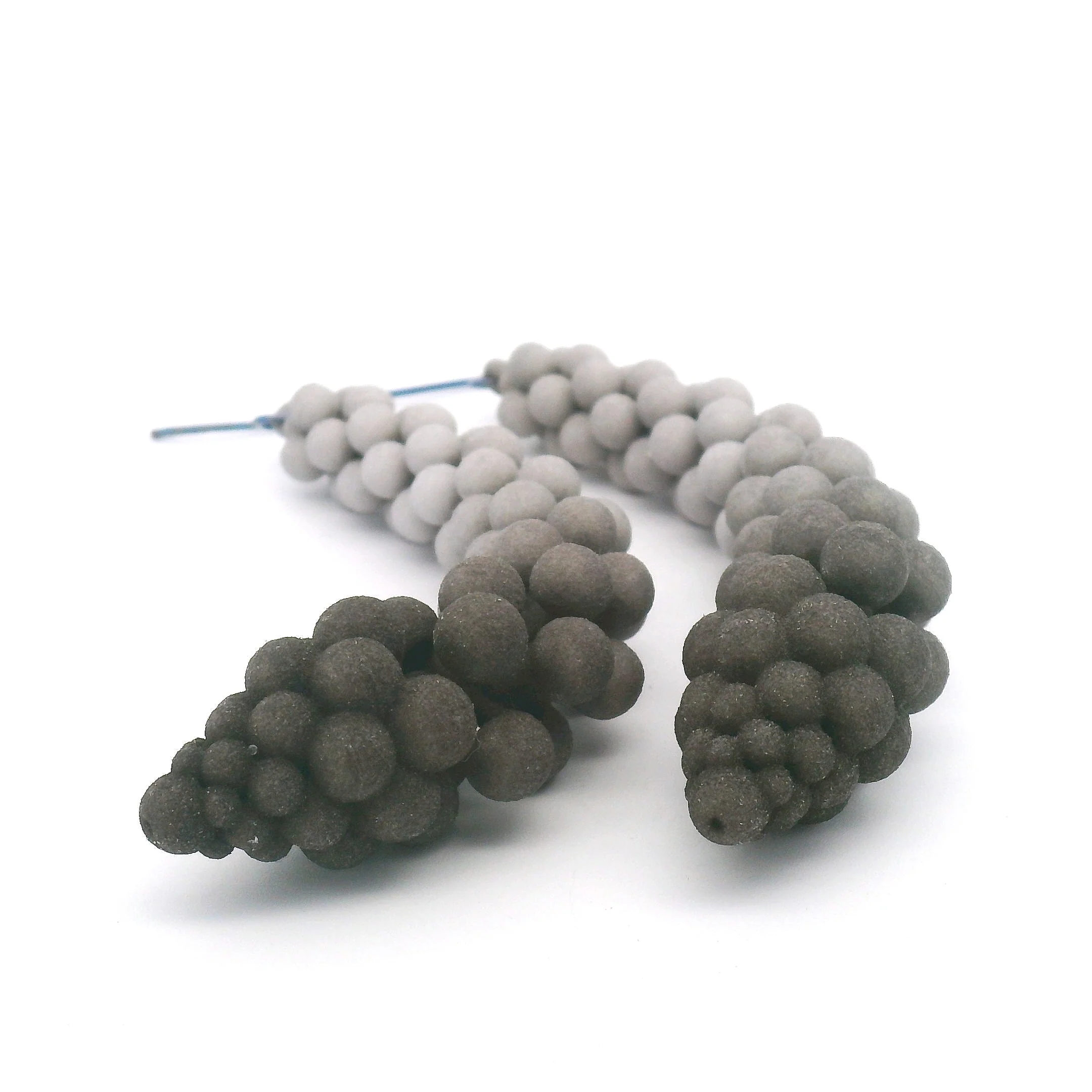 Medium Grey Bubble Earrings - Image 2