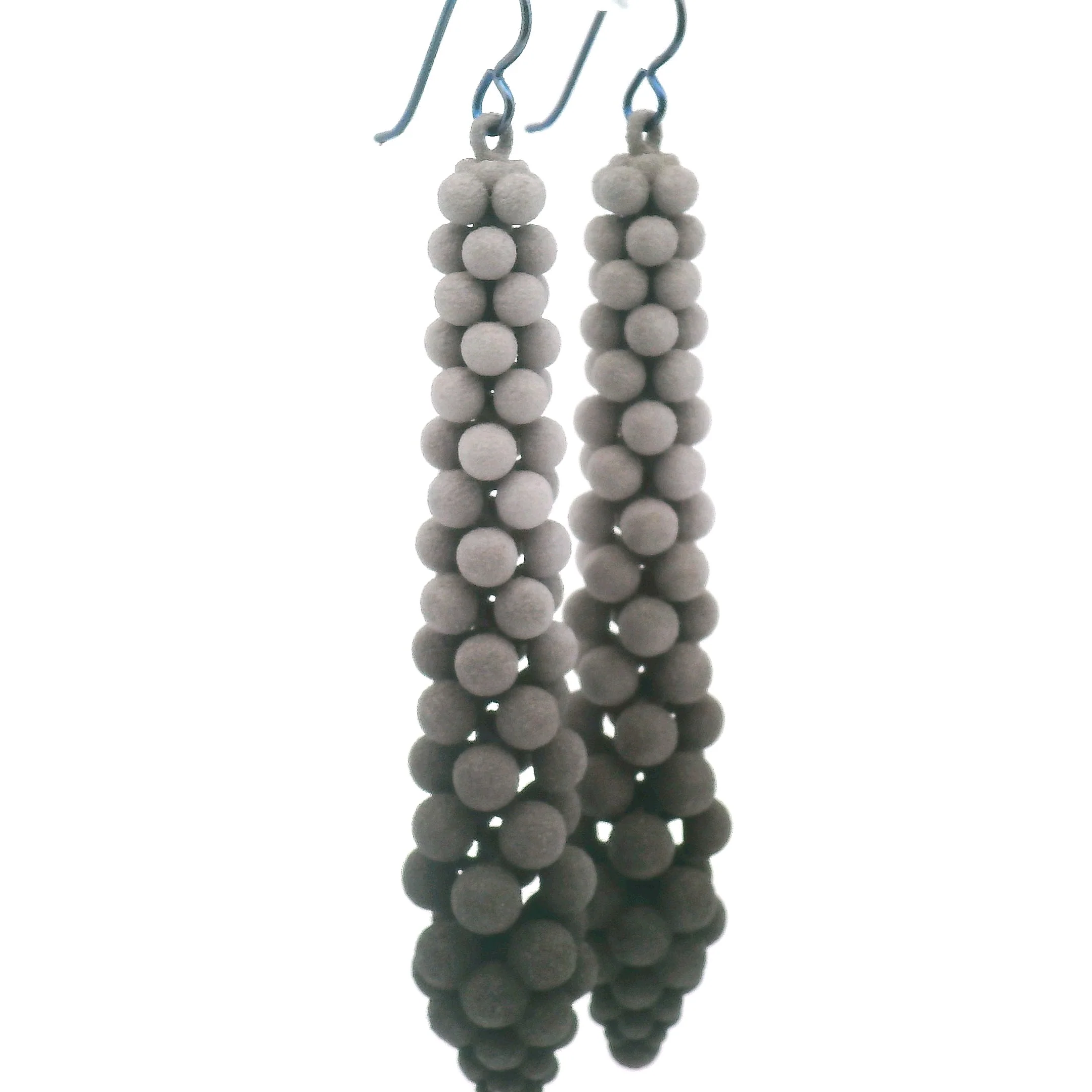 Medium Grey Bubble Earrings - Image 4