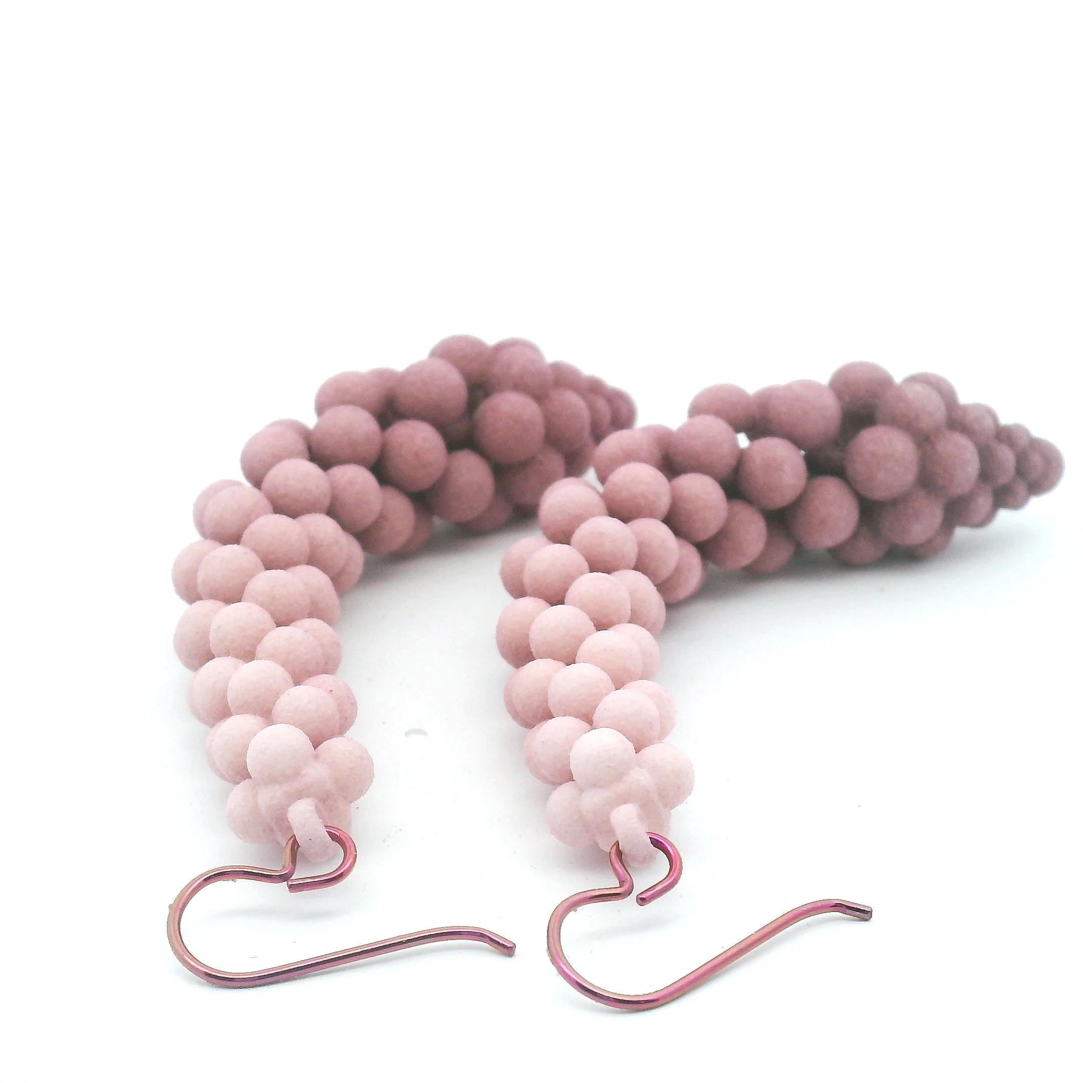 Medium Mauve Bubble Earrings - Image 3