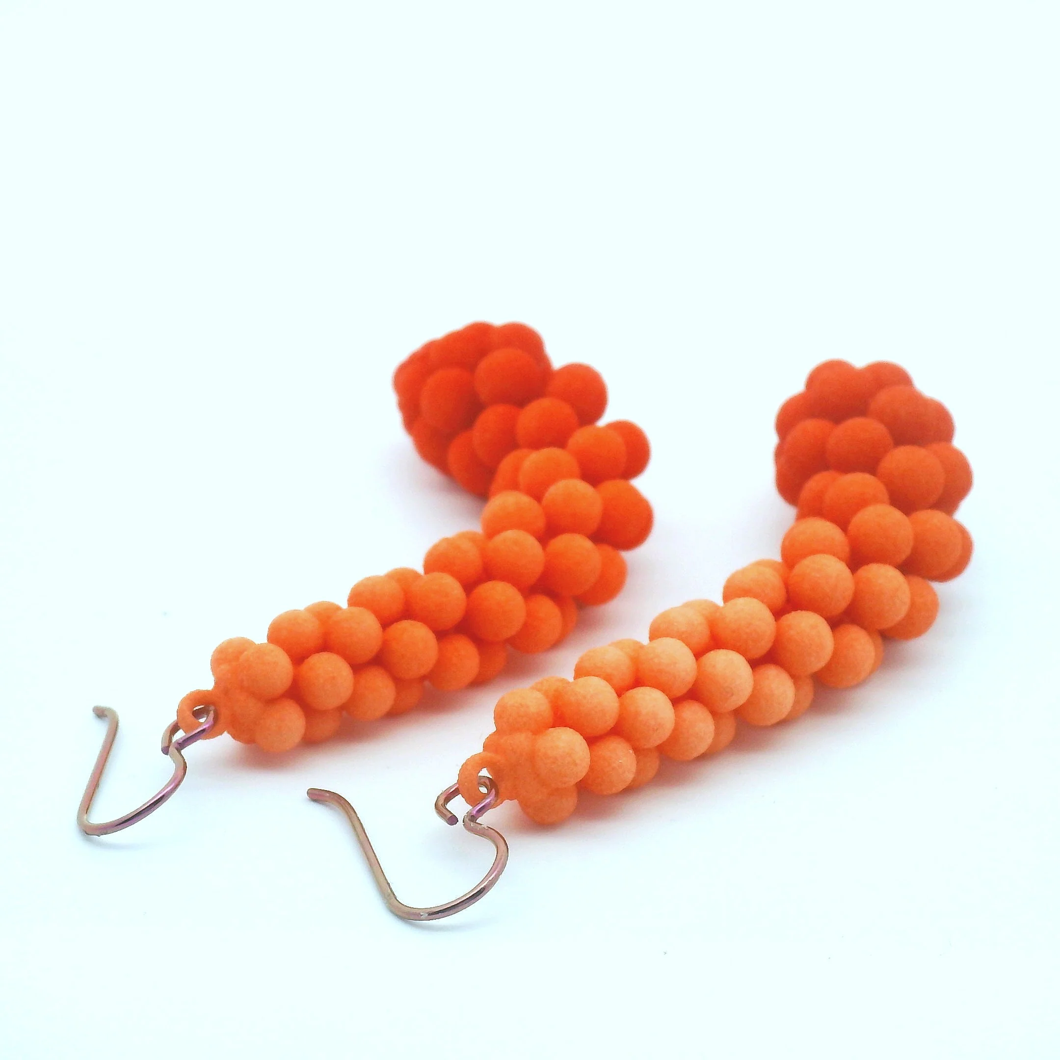 Medium Orange Bubble Earrings - Image 3