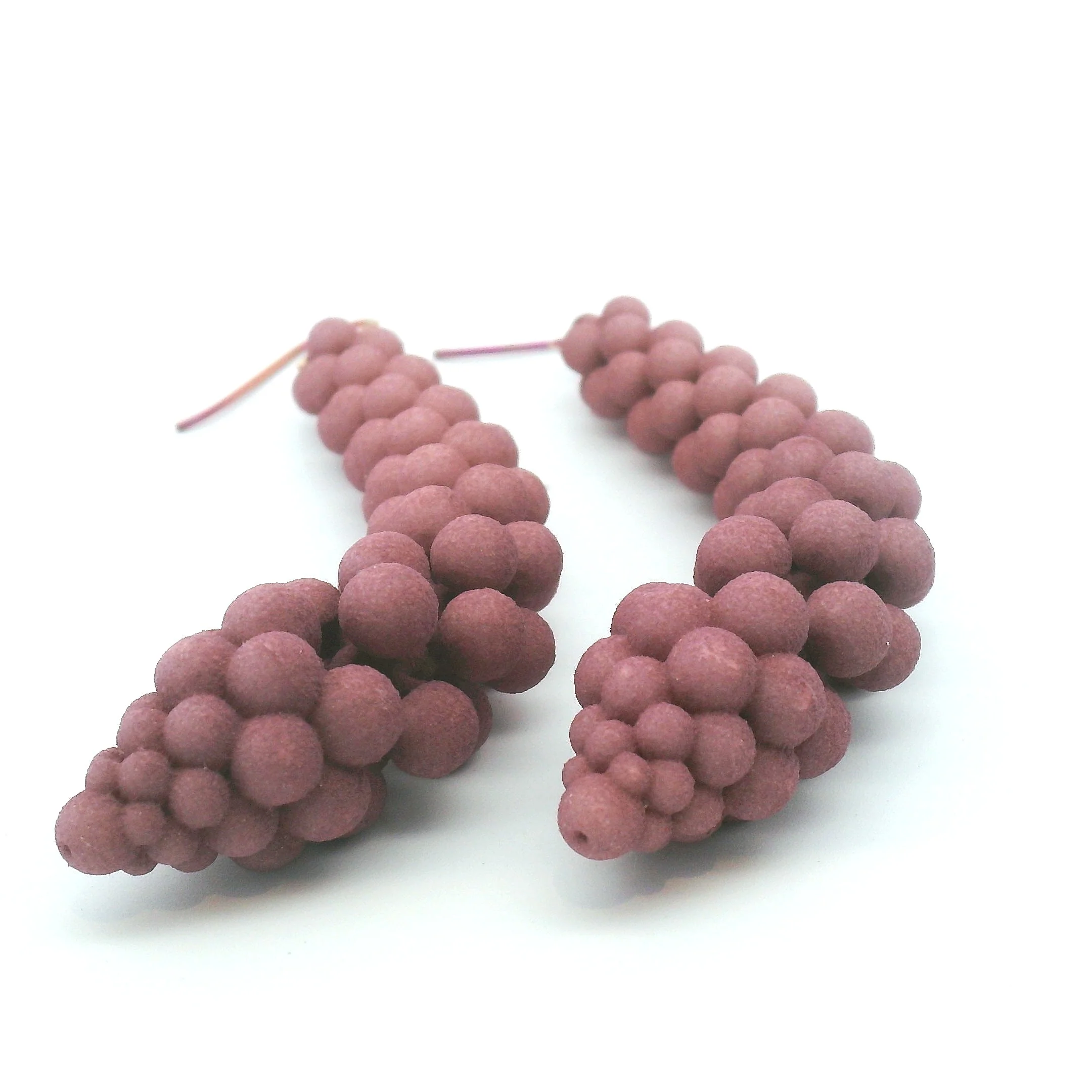 Medium Plum Bubble Earrings - Image 2