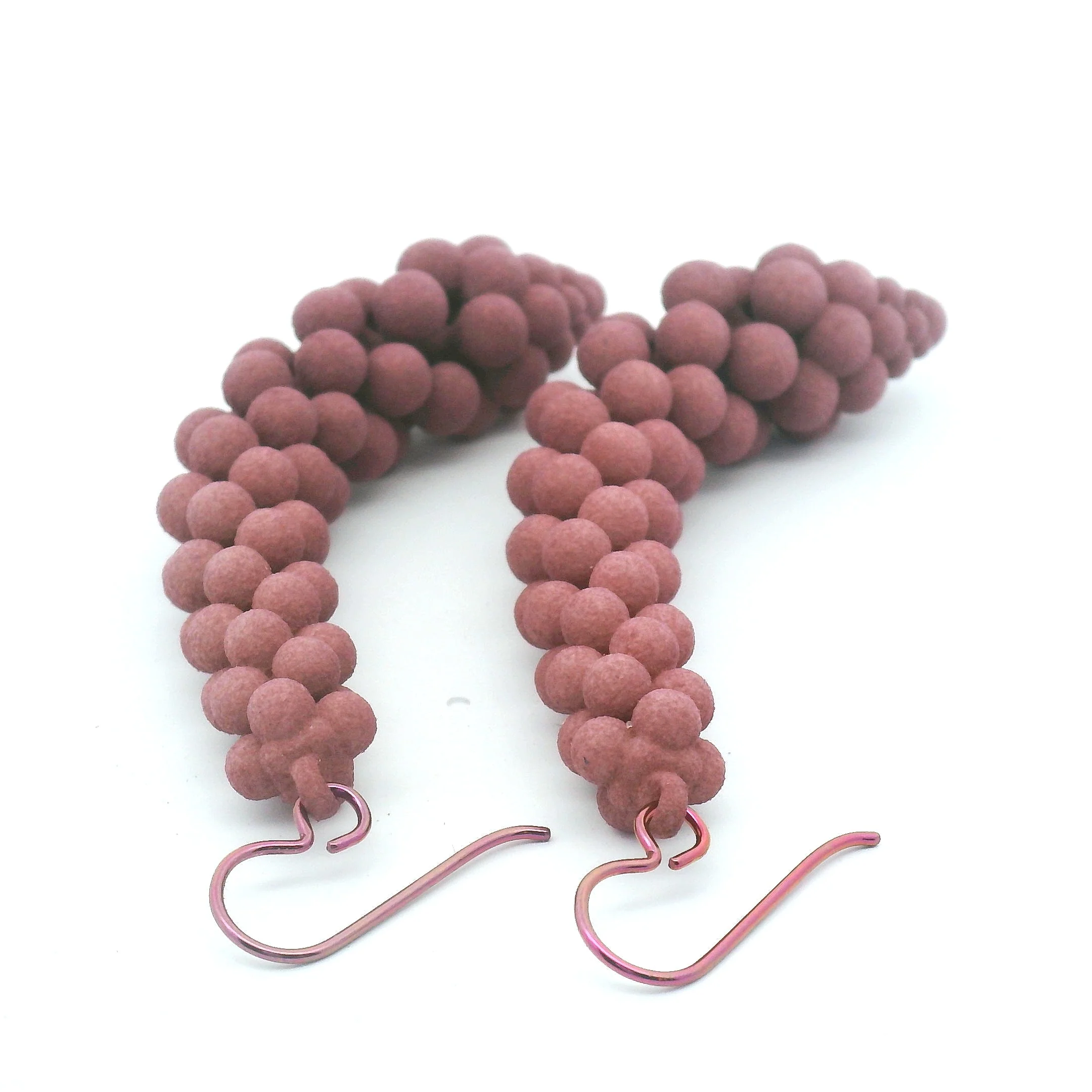 Medium Plum Bubble Earrings - Image 3