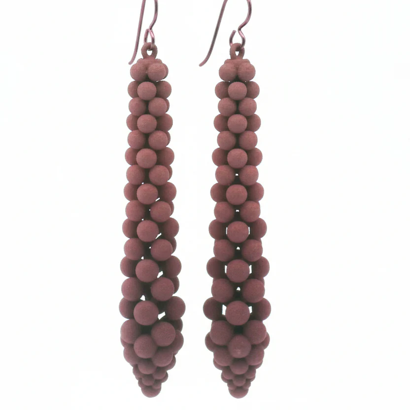 Medium Plum Bubble Earrings - Image 4