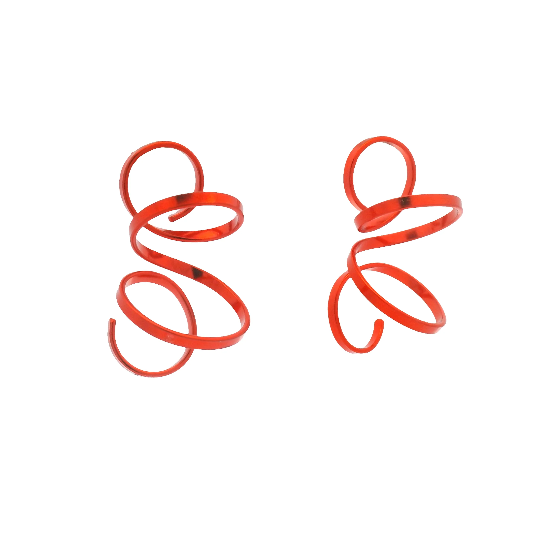 Medium Red Spiral Earrings - Image 2
