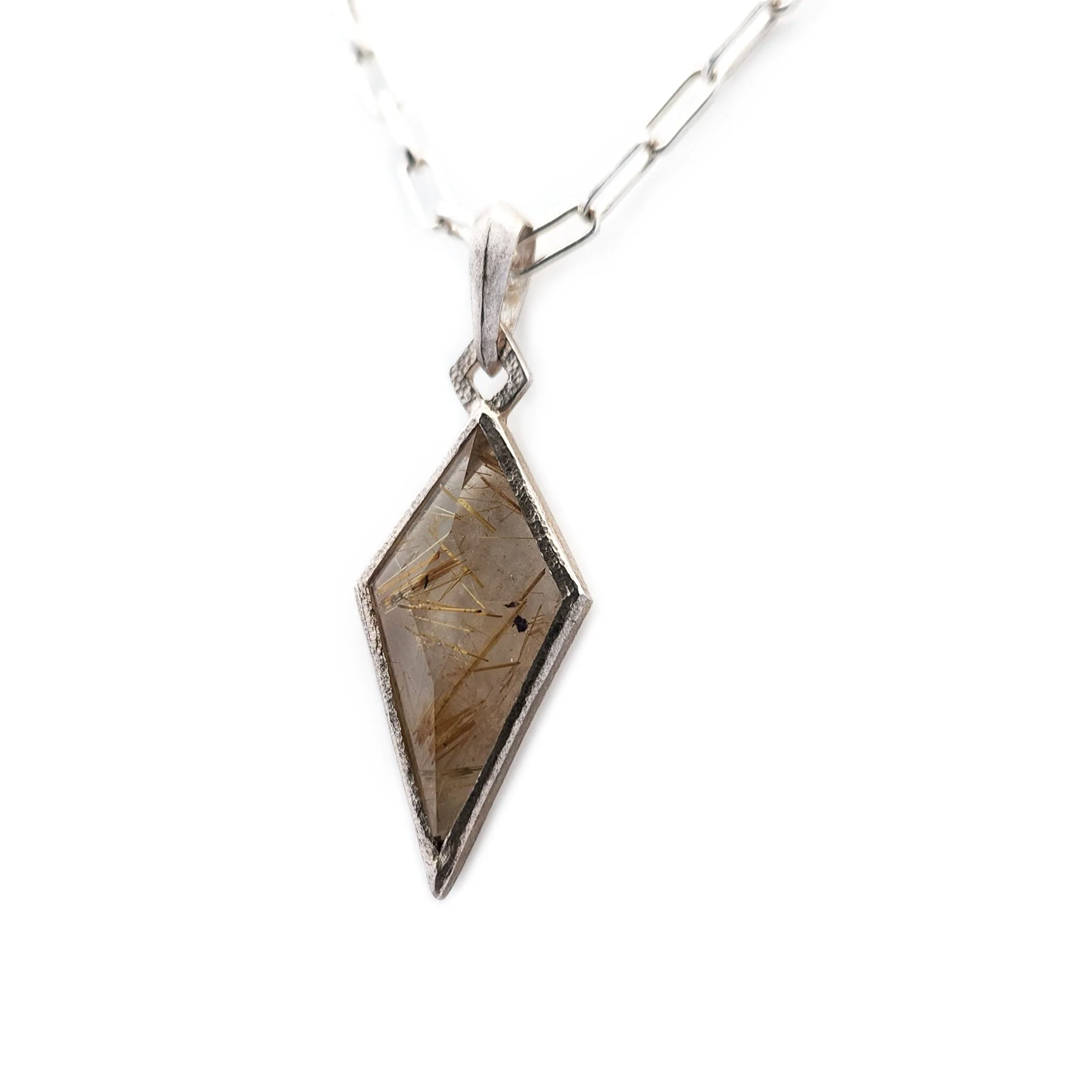 Medium Rutilated Quartz Kite Pendant - Image 2
