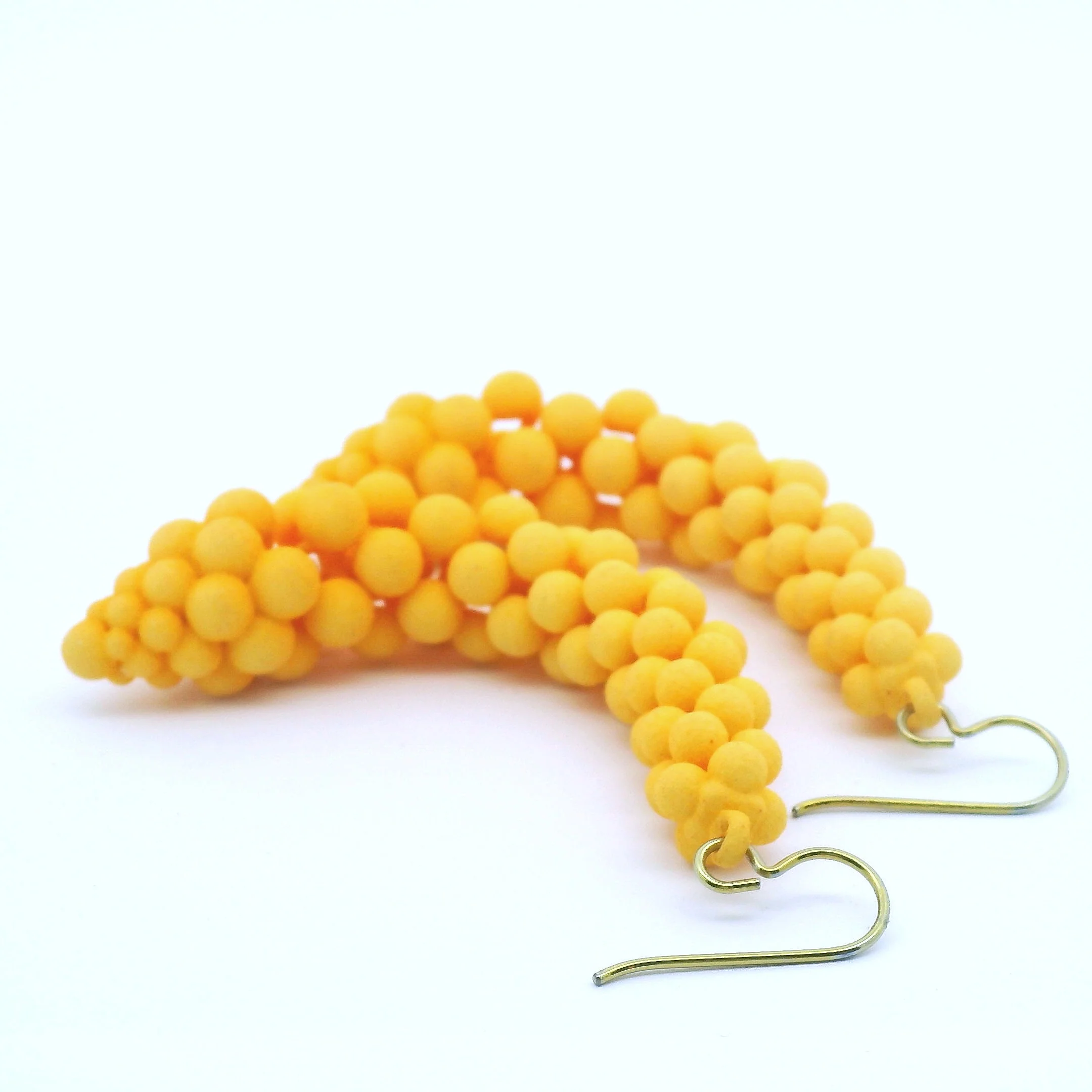 Medium Yellow Bubble Earrings - Image 3