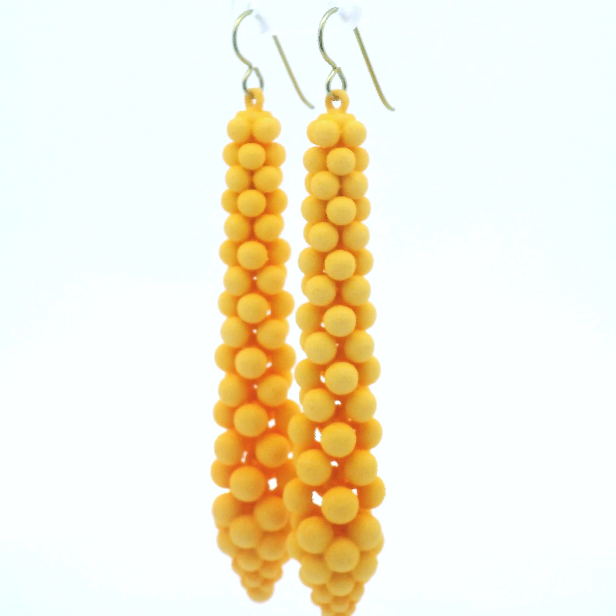 Medium Yellow Bubble Earrings - Image 4