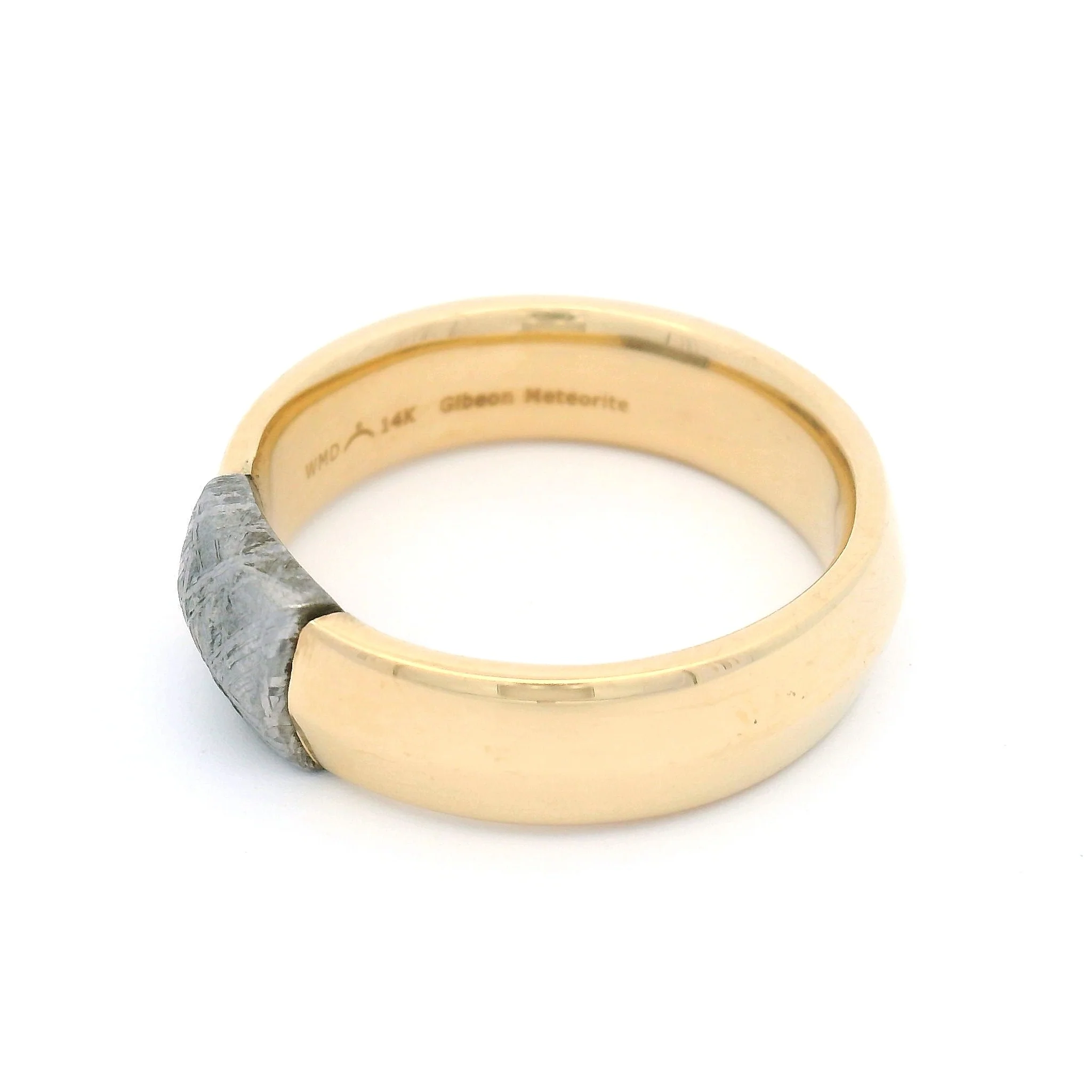 14k Yellow Band with Gibeon Meteorite Section - Image 3
