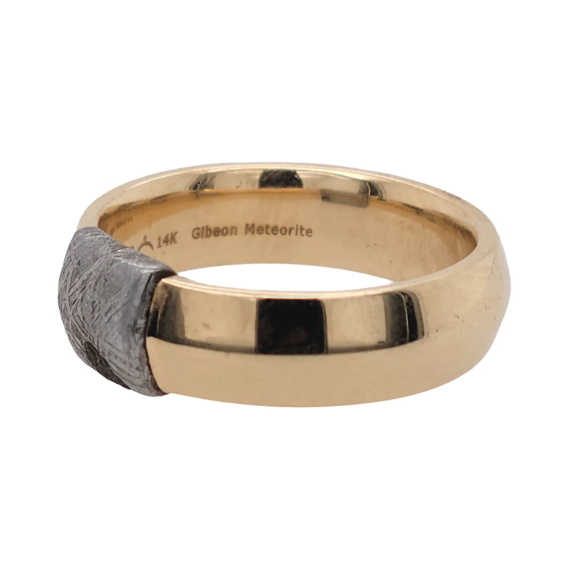 14k Yellow Band with Gibeon Meteorite Section - Image 5