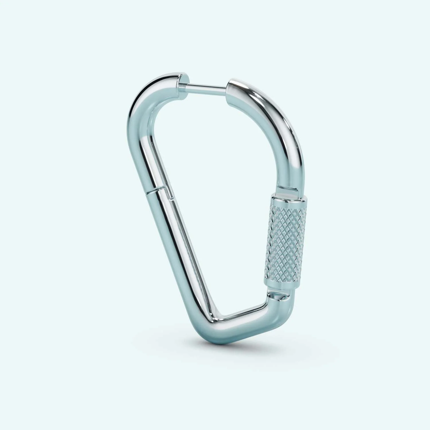 Mini Carabiner Earring - Silver - Image 2