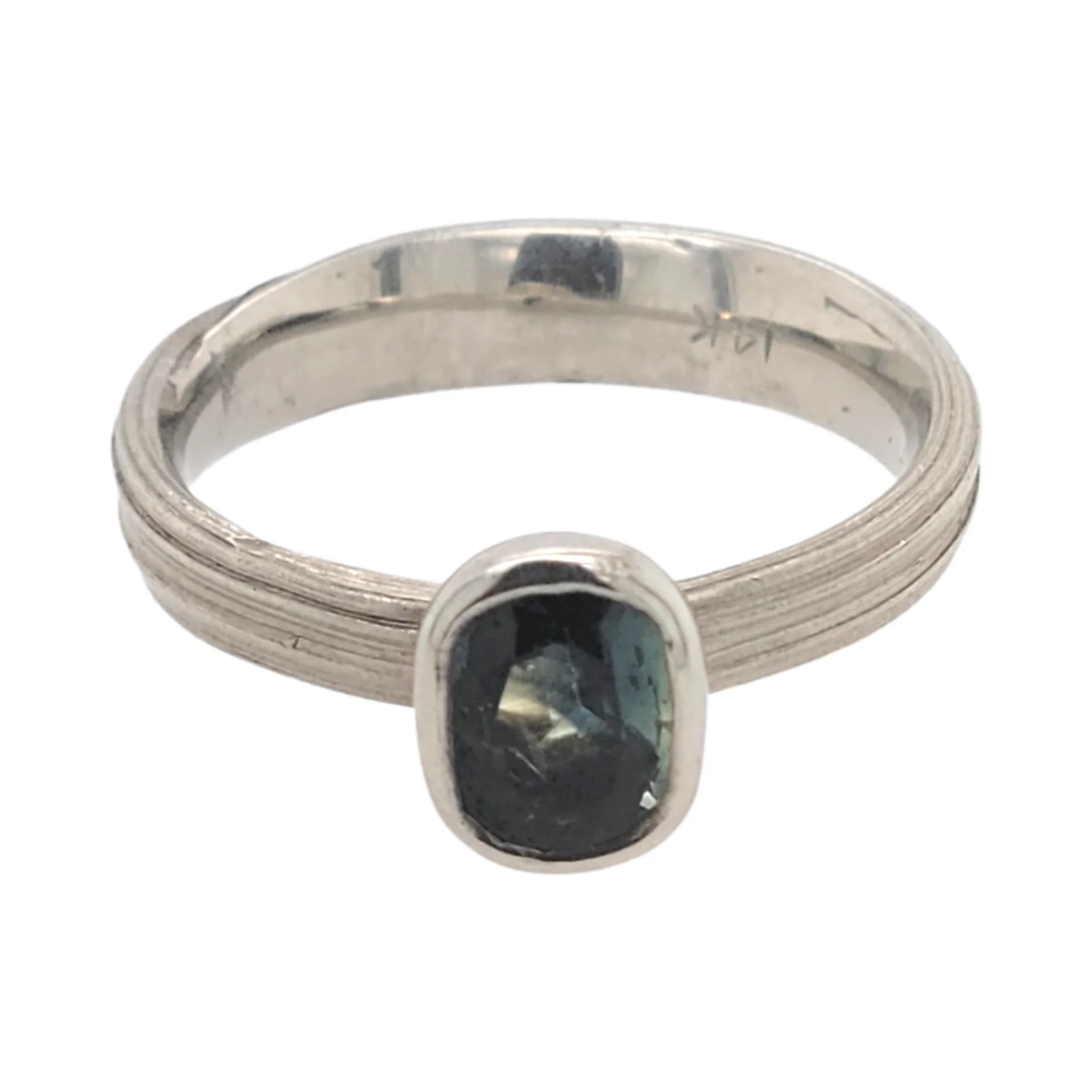 Mitsuro Classy - 14k White Solitaire with 0.96ct Teal Sapphire - Image 4