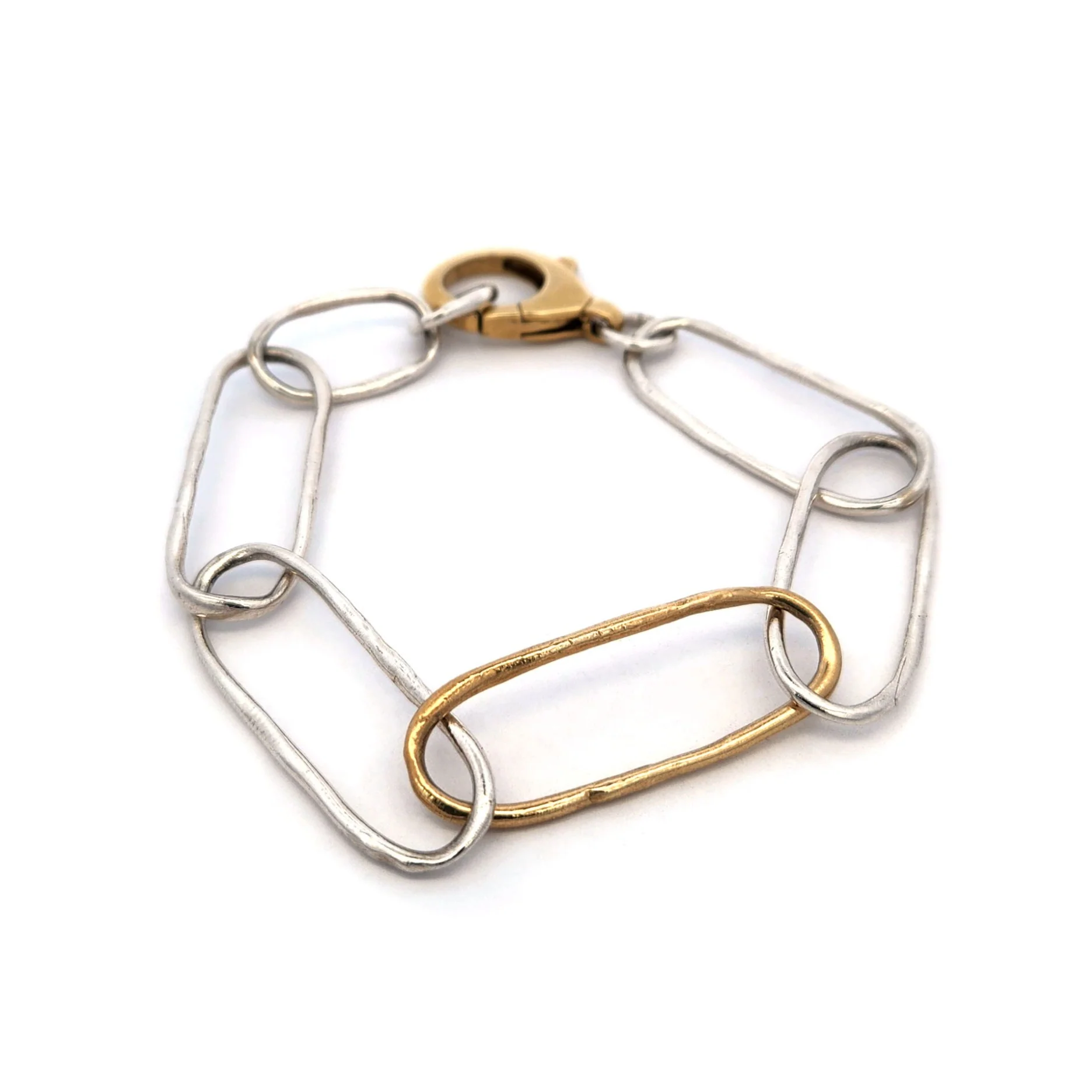 Mixed Metal Paperclip Link Bracelet - Image 2