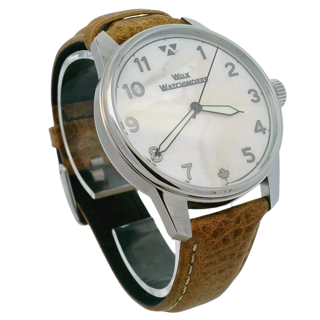 Mother of Pearl Brown Leather Watch - Image 4