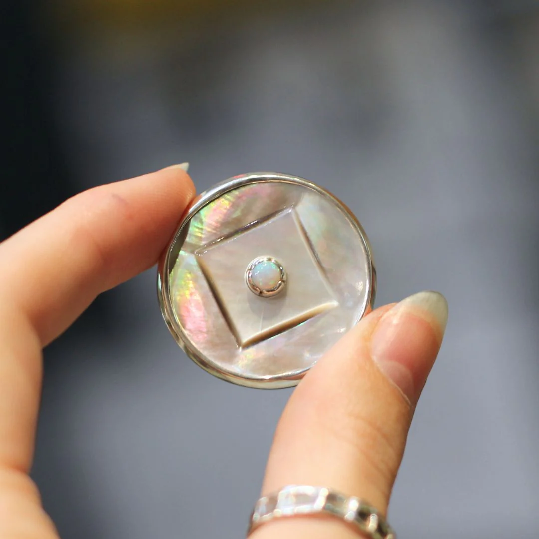 Mother-of-Pearl & Opal Brooch - Image 3