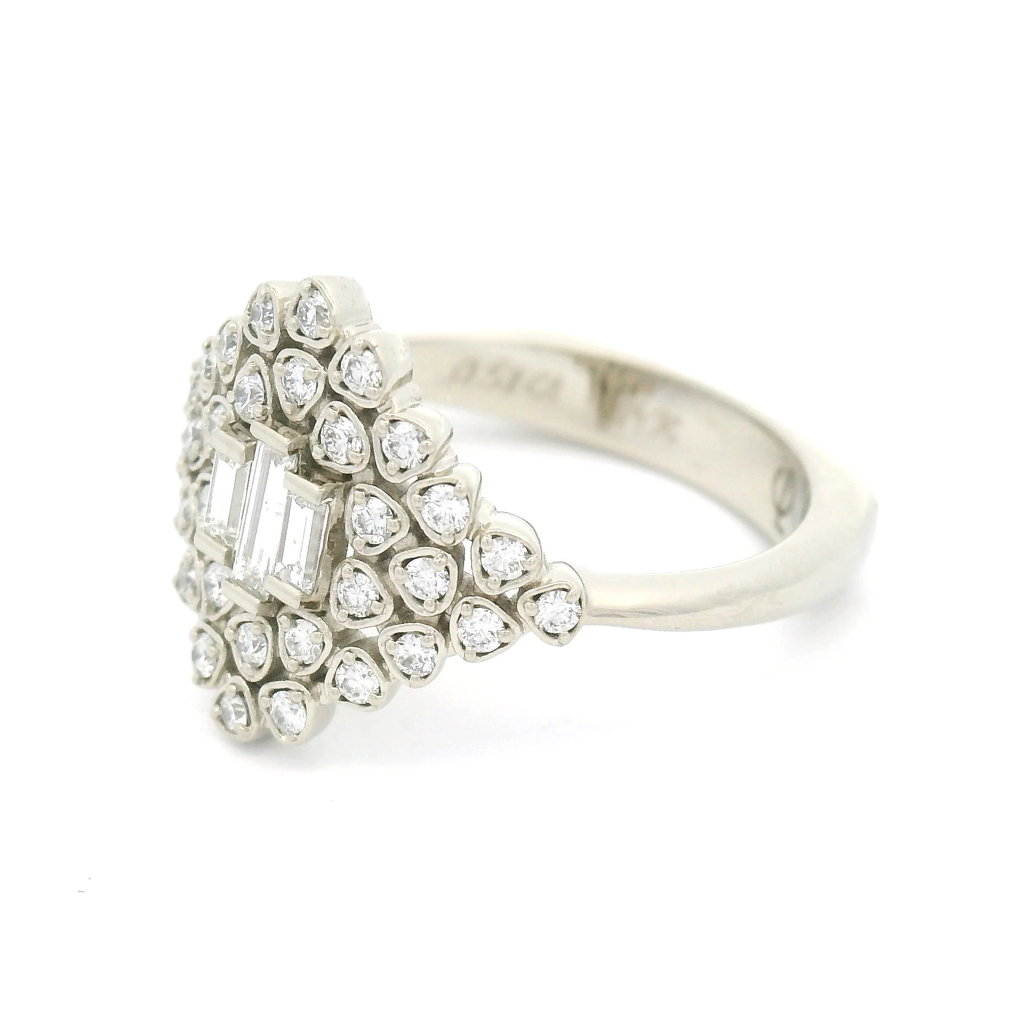 14k White Cluster Engagement Ring with 0.51cts Mixed Diamonds - Image 3