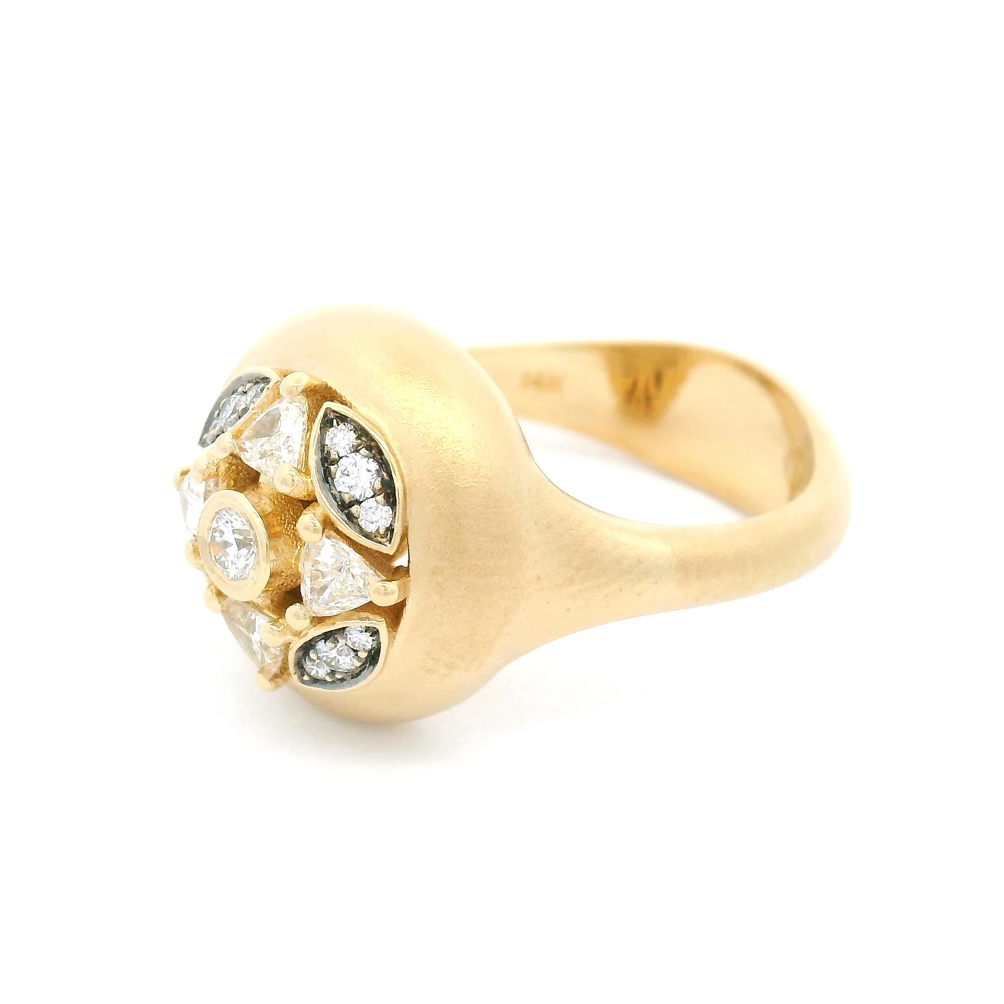 14k Yellow Engagement Mosaic Ring with 0.44cts Mixed-Cut Diamonds - Image 3