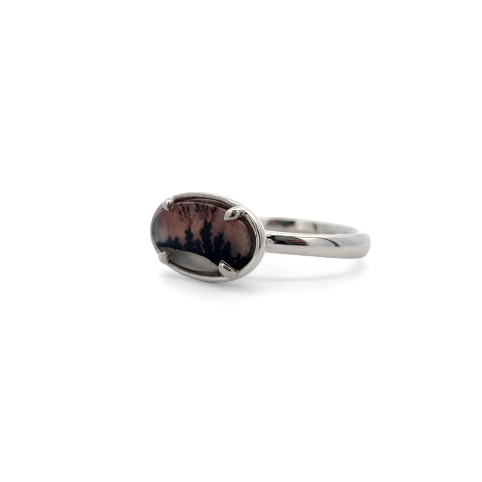 Oval Dendritic Agate Ring - Image 2