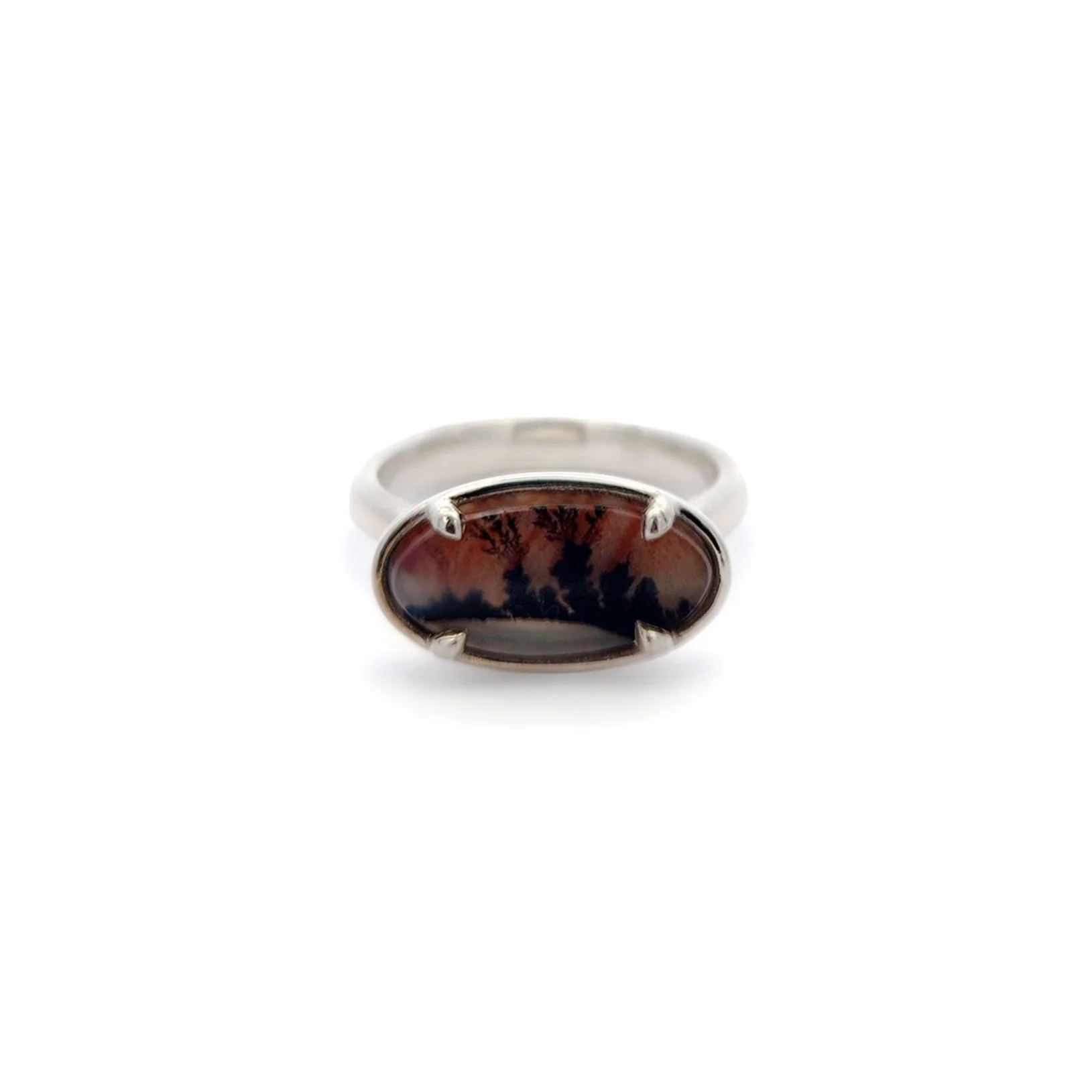Oval Dendritic Agate Ring - Image 3