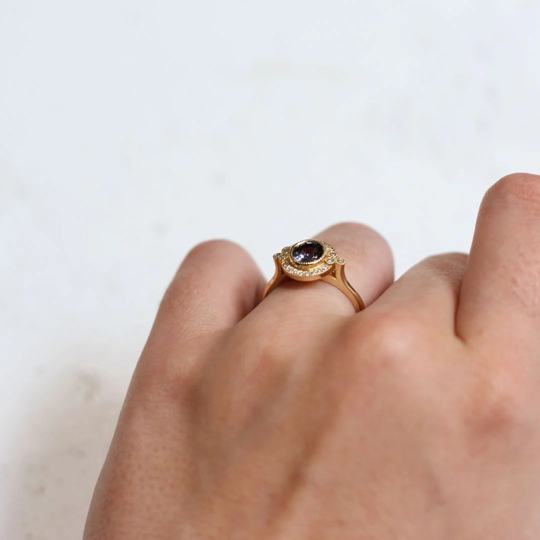 Overcast - Lavander-Grey Spinel Engagement Ring - Image 3