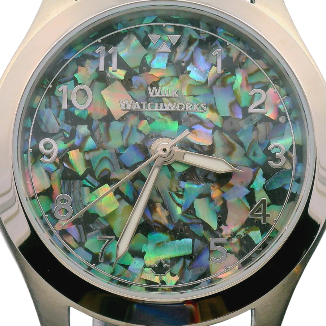 Paua Flakes Black Leather Watch - Image 3