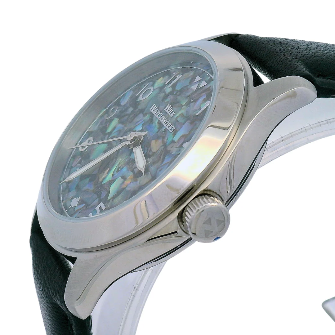 Paua Flakes Black Leather Watch - Image 6