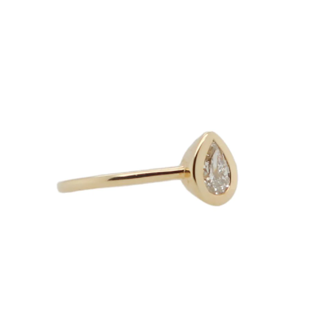 Pear-cut Diamond Bezel Engagement Ring - Image 3