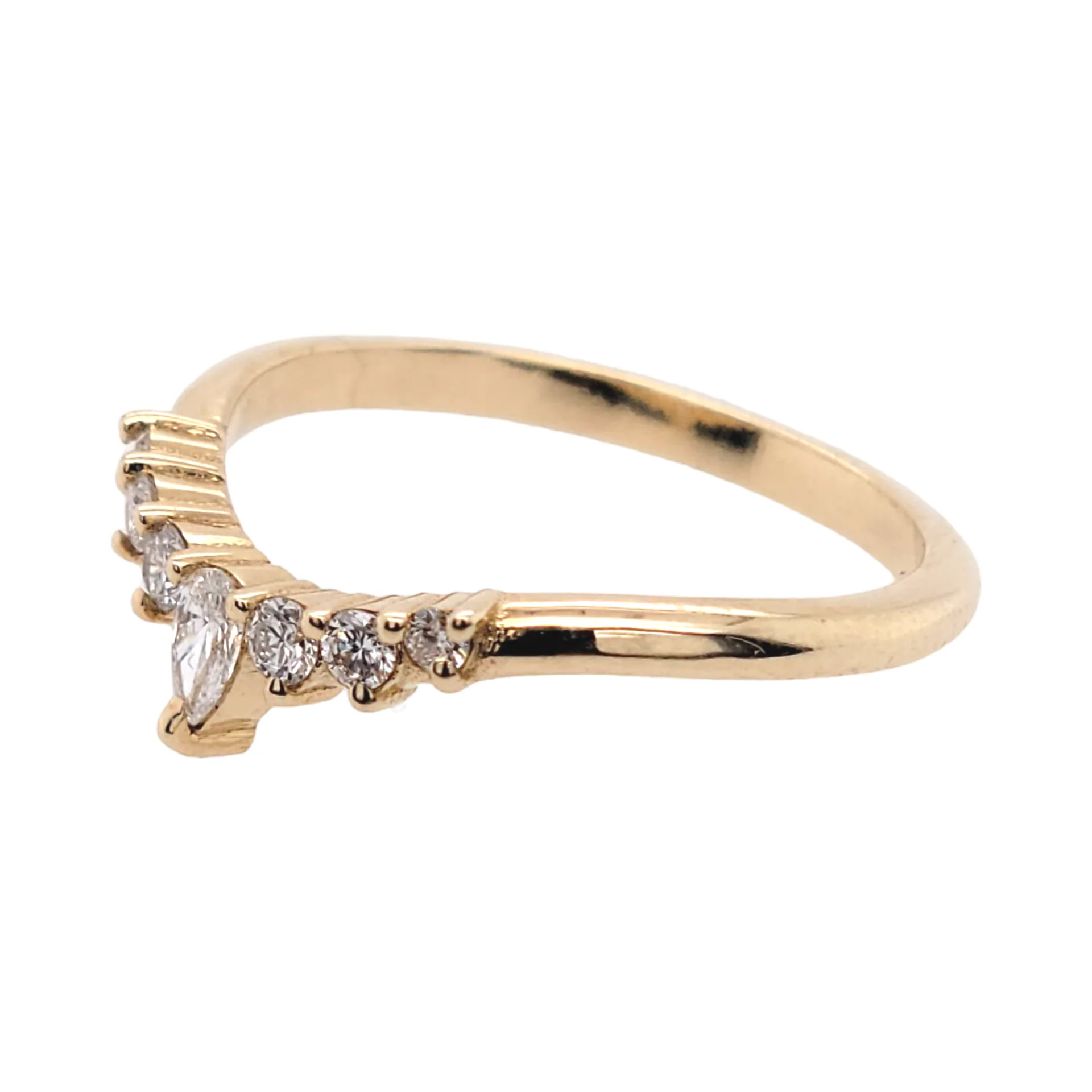 Pear Diamond Wedding Band - Image 2