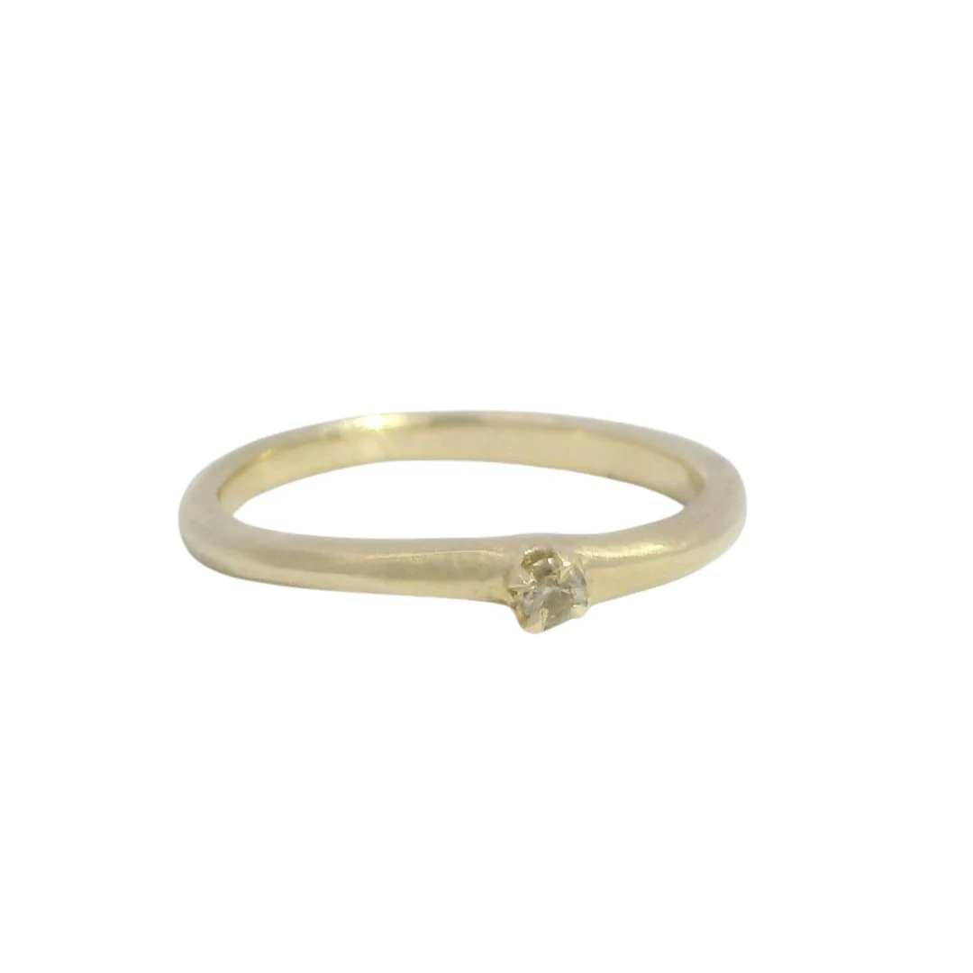 Petite Champagne Diamond Engagement RIng - Image 2