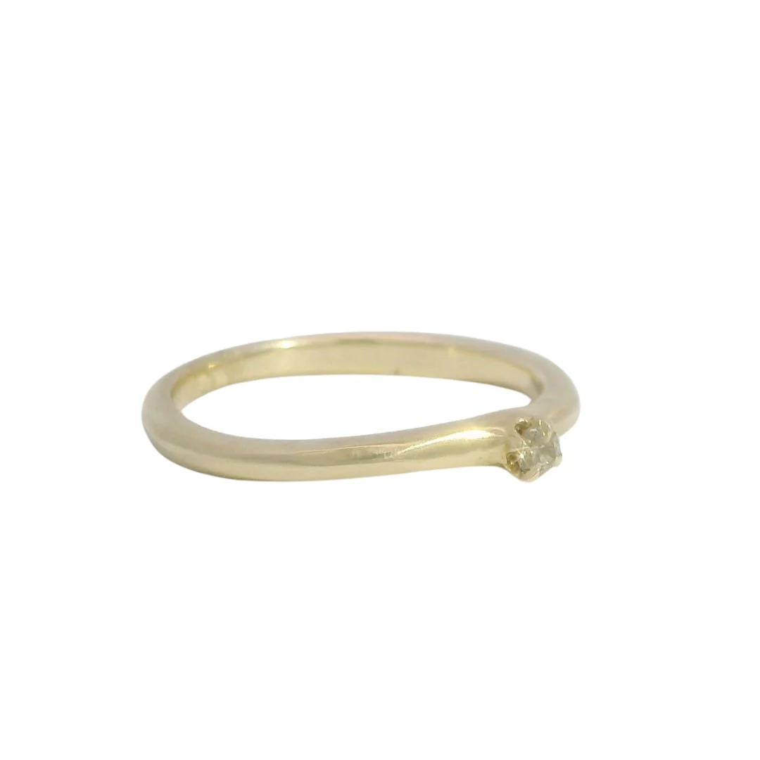 Petite Champagne Diamond Engagement RIng - Image 3