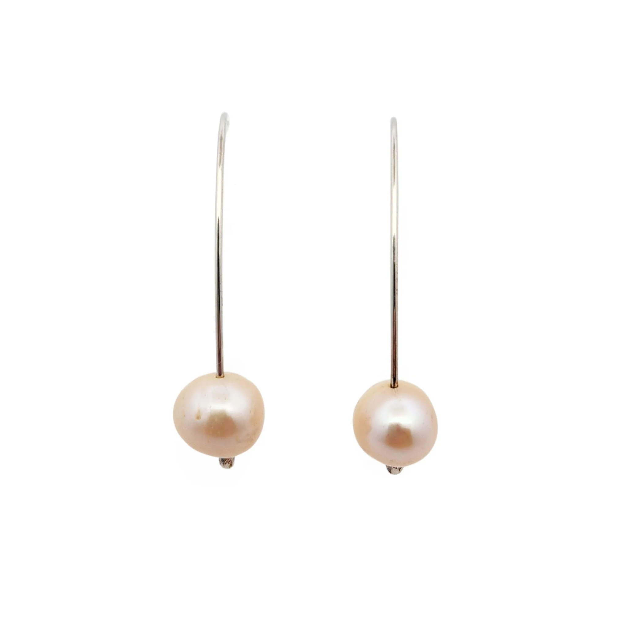 Pink Freshwater Pearl Hook Earrings - Image 2