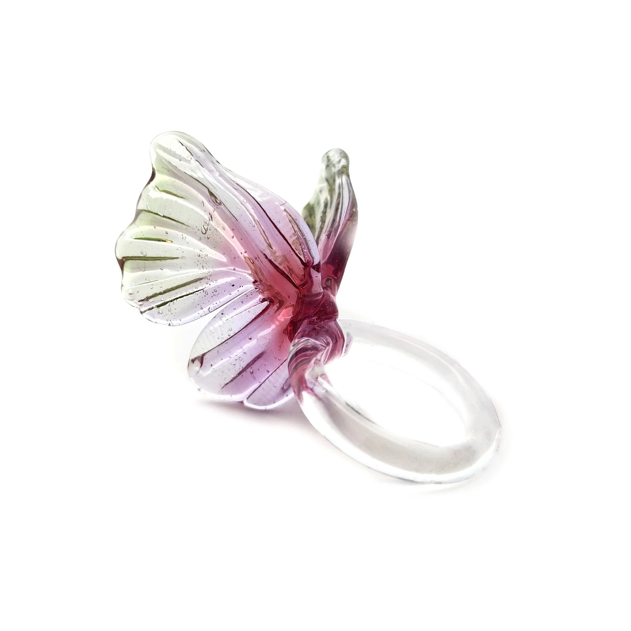 Pink Glass Butterfly Ring - Image 2